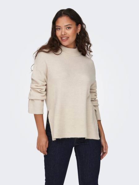 PULL FEMME BEIGE COUPE DROITE JDY
