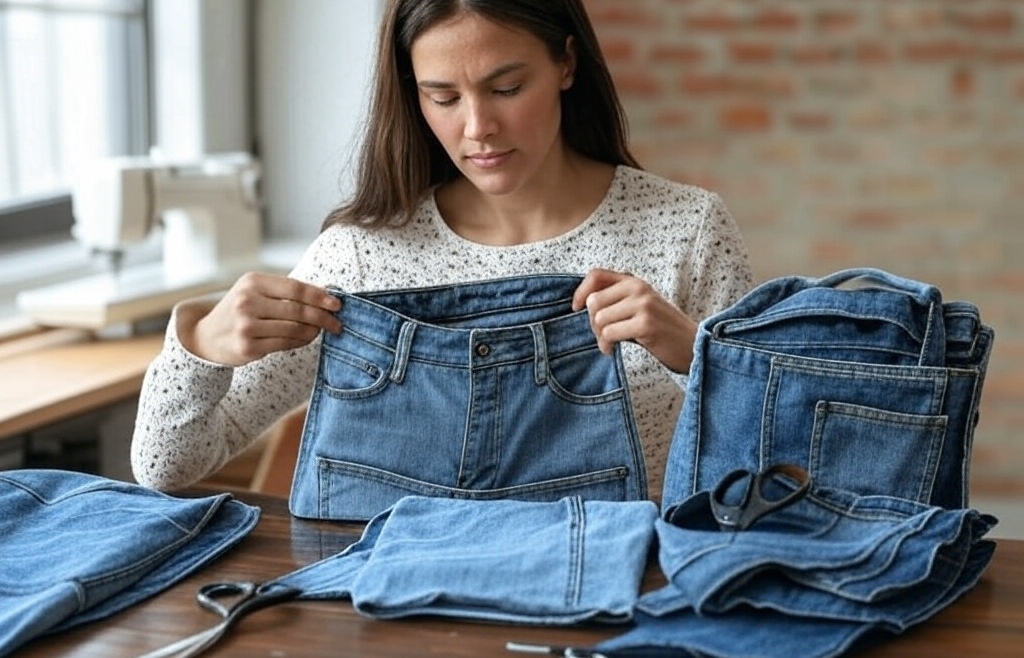 potentiel de transformation : certains vêtements se prêtent mieux que d'autres à l'upcycling. Par exemple, un jean peut facilement devenir un short,