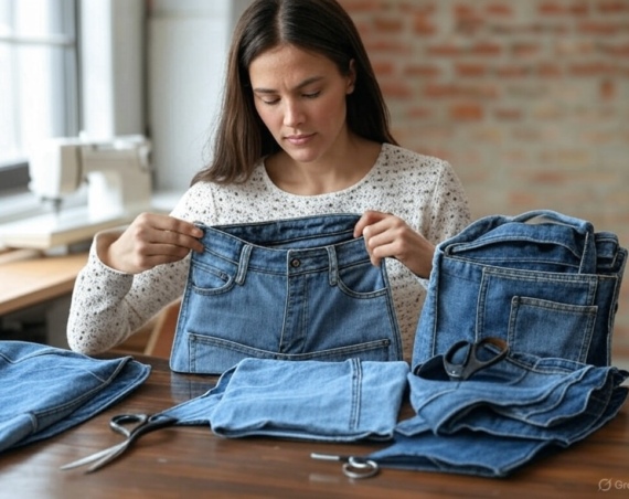 potentiel de transformation : certains vêtements se prêtent mieux que d'autres à l'upcycling. Par exemple, un jean peut facilement devenir un short,
