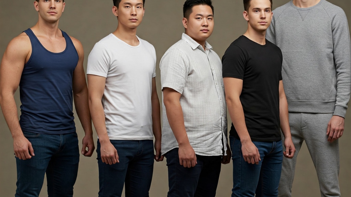 La morphologie masculine guide le choix des vêtements. Chaque homme peut mettre en valeur sa silhouette.