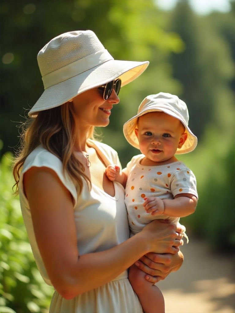 comment habiller bébé en été avec un chapeau et des lunettes 