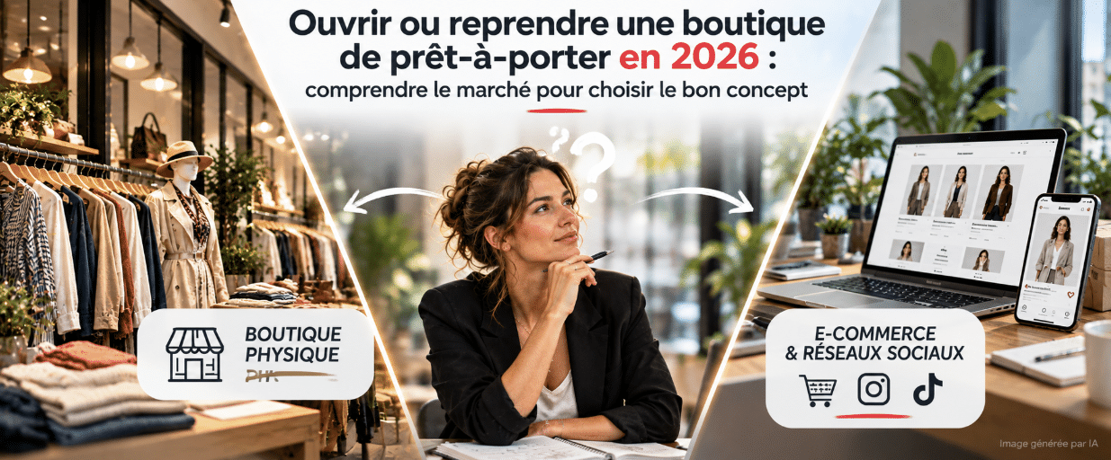 Ouvrir ou reprendre une boutique de prêt-à-porter en 2026 : boutique physique ou e-commerce